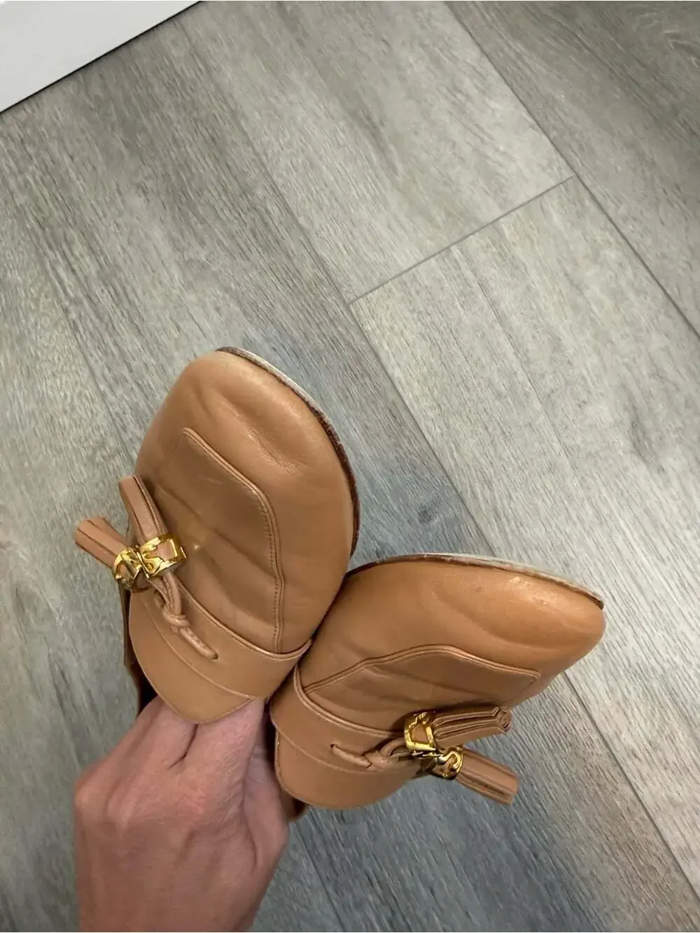 Stuart Weitzman - Wylie leather loafers brown tan size 9